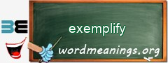 WordMeaning blackboard for exemplify